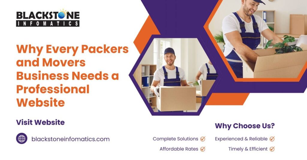 professional website design for packers and movers - Blacktsone Infomatics